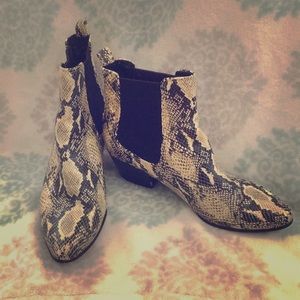 Sam Edelman Snake Print Booties  -  Size 9 US